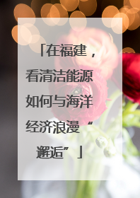 在福建，看清洁能源如何与海洋经济浪漫“邂逅”