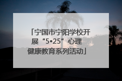 宁国市宁阳学校开展“5•25”心理健康教育系列活动