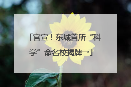官宣！东城首所“科学”命名校揭牌→