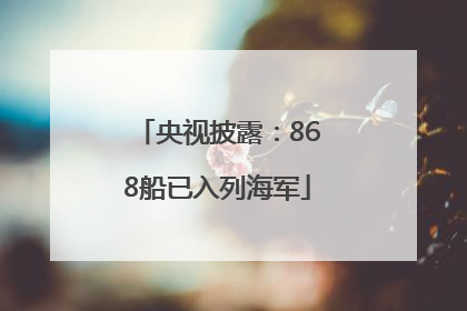 央视披露：868船已入列海军