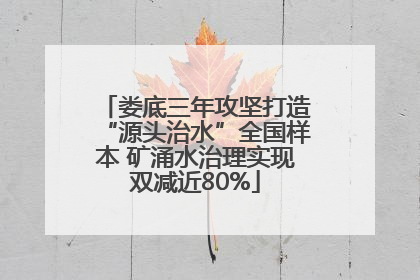 娄底三年攻坚打造“源头治水”全国样本 矿涌水治理实现双减近80%
