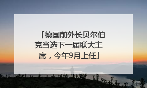 德国前外长贝尔伯克当选下一届联大主席，今年9月上任