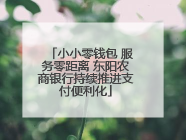 小小零钱包 服务零距离 东阳农商银行持续推进支付便利化