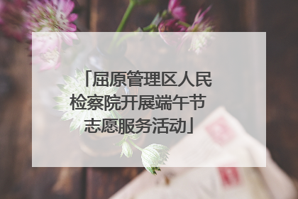 屈原管理区人民检察院开展端午节志愿服务活动