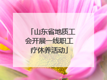 山东省地质工会开展一线职工疗休养活动