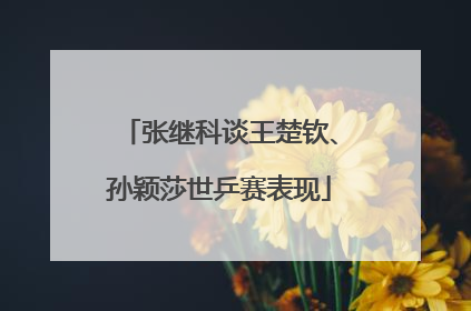 张继科谈王楚钦、孙颖莎世乒赛表现