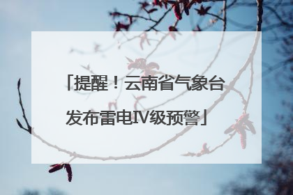 提醒！云南省气象台发布雷电Ⅳ级预警