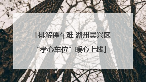 排解停车难 湖州吴兴区 “孝心车位”暖心上线