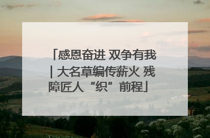 感恩奋进 双争有我｜大名草编传薪火 残障匠人“织”前程