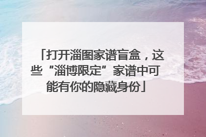 打开淄图家谱盲盒，这些“淄博限定”家谱中可能有你的隐藏身份