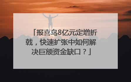 报喜鸟8亿元定增折戟，快速扩张中如何解决巨额资金缺口？