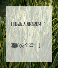 果蔬大棚里的“消防安全课”