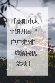 枣阳市太平镇开展“户户走到”一线解民忧活动