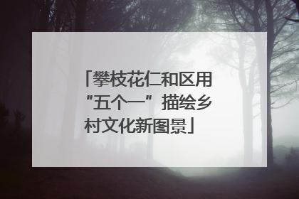 攀枝花仁和区用“五个一”描绘乡村文化新图景