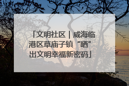 文明社区｜威海临港区草庙子镇“晒”出文明幸福新密码