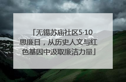 无锡苏庙社区5·10思廉日，从历史人文与红色基因中汲取廉洁力量