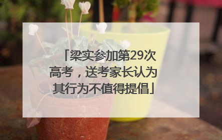 梁实参加第29次高考，送考家长认为其行为不值得提倡