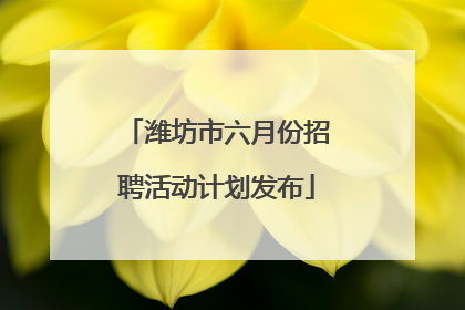 潍坊市六月份招聘活动计划发布