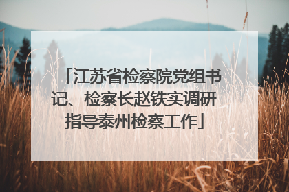 江苏省检察院党组书记、检察长赵铁实调研指导泰州检察工作