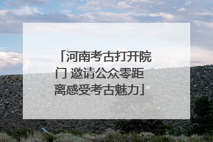 河南考古打开院门 邀请公众零距离感受考古魅力