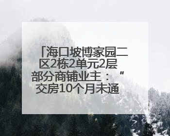 海口坡博家园二区2栋2单元2层部分商铺业主：“交房10个月未通自来水”