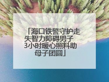 海口铁警守护走失智力障碍男子 3小时暖心照料助母子团圆