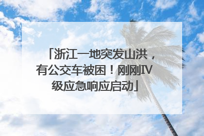 浙江一地突发山洪，有公交车被困！刚刚Ⅳ级应急响应启动