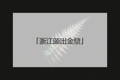 浙江颁出金鼎