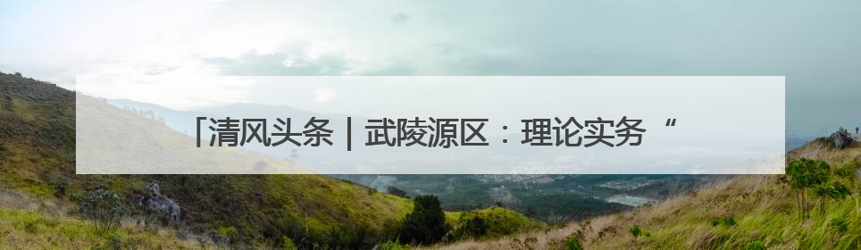 清风头条｜武陵源区：理论实务“双驱动 ” 充电赋能“增才干”