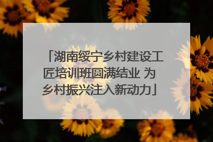 湖南绥宁乡村建设工匠培训班圆满结业 为乡村振兴注入新动力