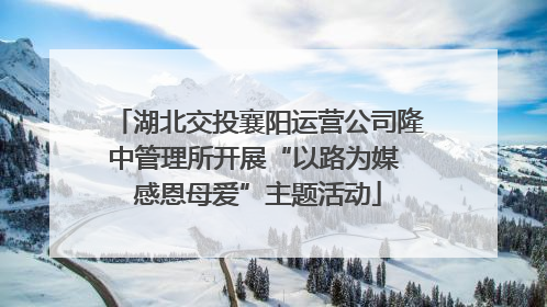 湖北交投襄阳运营公司隆中管理所开展“以路为媒 感恩母爱”主题活动