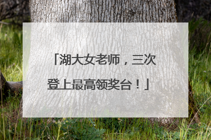 湖大女老师，三次登上最高领奖台！