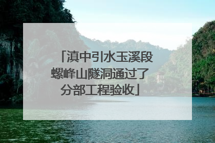 滇中引水玉溪段螺峰山隧洞通过了分部工程验收