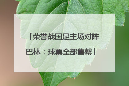 荣誉战国足主场对阵巴林：球票全部售罄