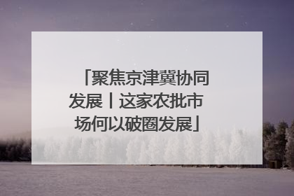 聚焦京津冀协同发展丨这家农批市场何以破圈发展