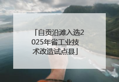 自贡沿滩入选2025年省工业技术改造试点县