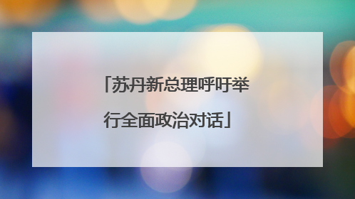 苏丹新总理呼吁举行全面政治对话