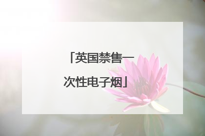 英国禁售一次性电子烟