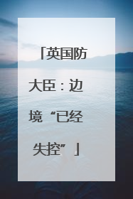 英国防大臣：边境“已经失控”