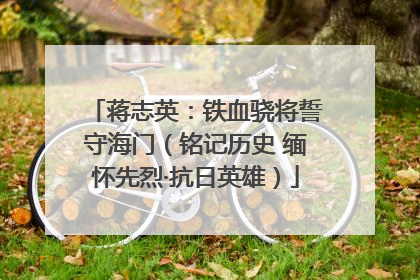 蒋志英：铁血骁将誓守海门（铭记历史 缅怀先烈·抗日英雄）