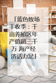 蓝色牧场丰收季：千亩养殖区年产值超三千万 海产经济活力足