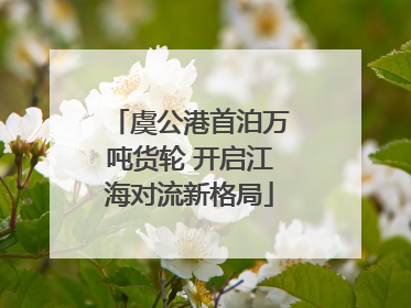 虞公港首泊万吨货轮 开启江海对流新格局