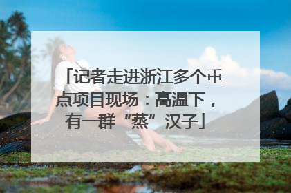 记者走进浙江多个重点项目现场：高温下，有一群“蒸”汉子