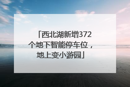 西北湖新增372个地下智能停车位，地上变小游园