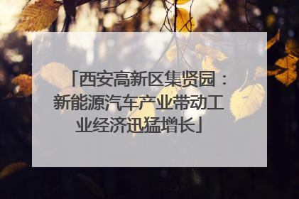 西安高新区集贤园：新能源汽车产业带动工业经济迅猛增长