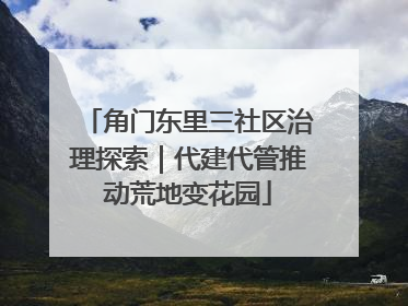 角门东里三社区治理探索｜代建代管推动荒地变花园