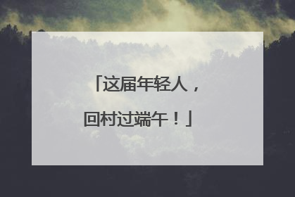 这届年轻人，回村过端午！