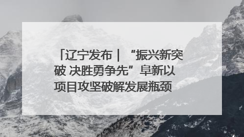 辽宁发布｜“振兴新突破 决胜勇争先”阜新以项目攻坚破解发展瓶颈 经济发展实现良好开局