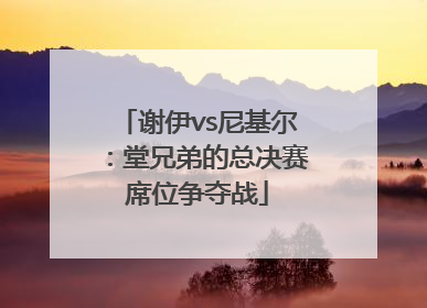 谢伊vs尼基尔：堂兄弟的总决赛席位争夺战