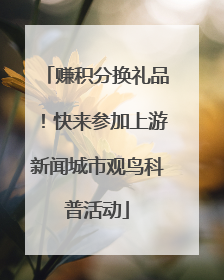 赚积分换礼品！快来参加上游新闻城市观鸟科普活动